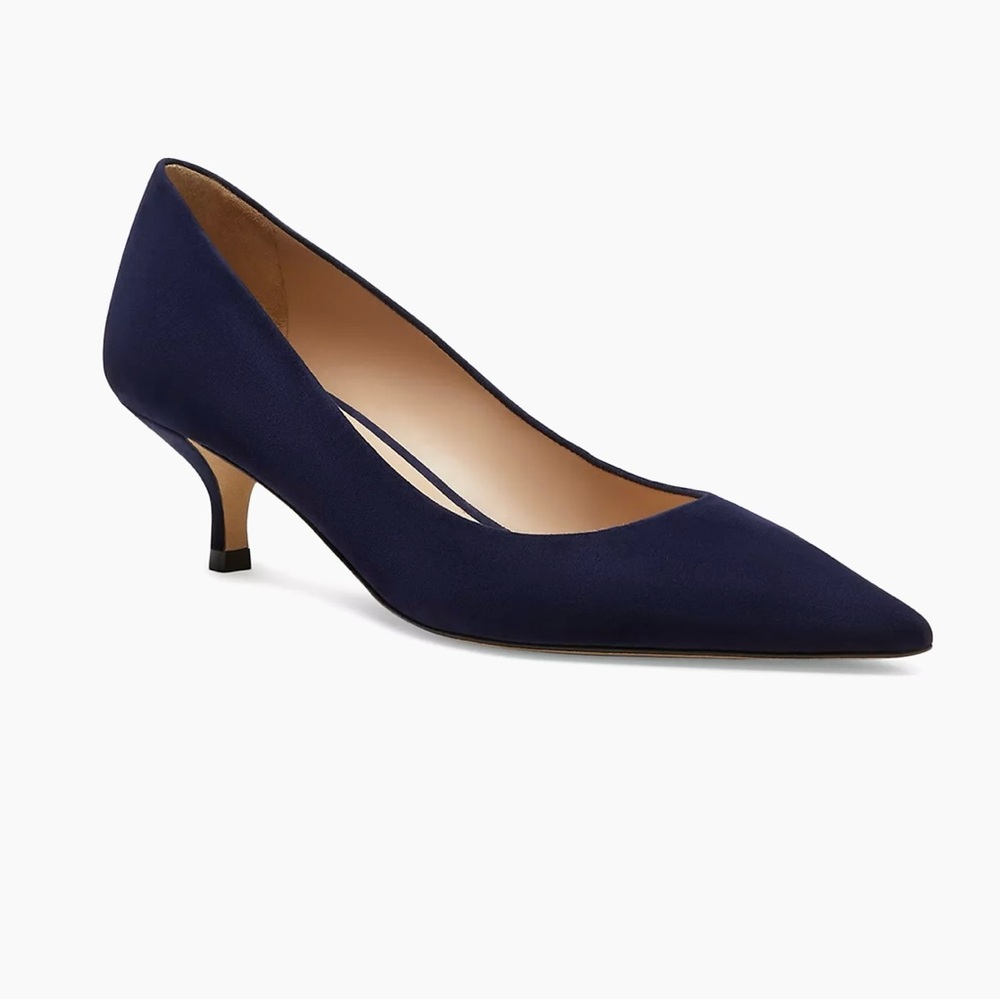 Stuart Weitzman Suede Kitten-Heel Pumps SZ 7